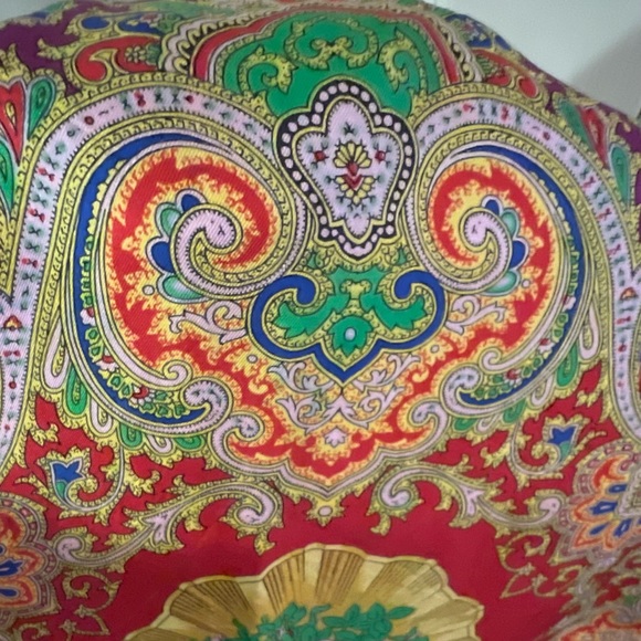 Versace 100% Silk Scarf. Hand Rolled. Multicolor. Made in Italy. 35”. - Picture 8 of 16